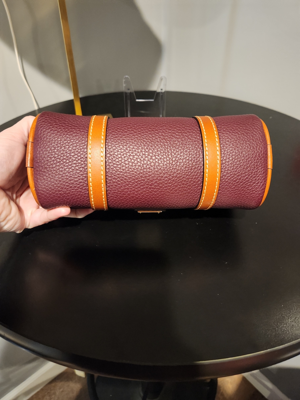 Dooney & Bourke Mini Barrel Crossbody Bordeaux Leather (R2628 BX) - Picture 2 of 10